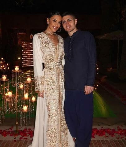 Jessica Aidi with her boyfriend Marco Verratti.